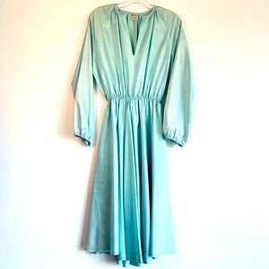 VINTAGE Sea-foam Green Silk 50s Dress size Medium